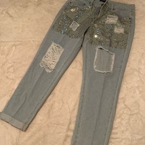 Forever 21 jeans with rhinestone